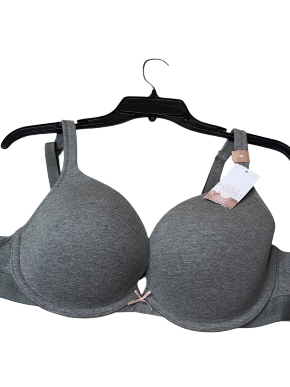 CACIQU3 The Cotton Collection Gray Molded Boost Bra with Underwire 42B - Picture 2 of 16